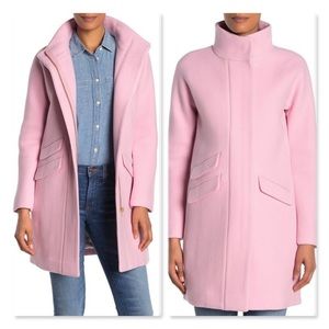 NWT J.Crew Pink Italian Stadium Cloth Nello Gori Wool Cocoon Coat 4T 4 Tall $365